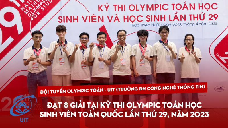 [ĐH CNTT] Đội Tuyển Olympic Toán UIT Đạt 08 Giải Thưởng Tại Kỳ Thi Olympic Toán Học Sinh Viên Toàn Quốc Lần Thứ 29, Năm 2023